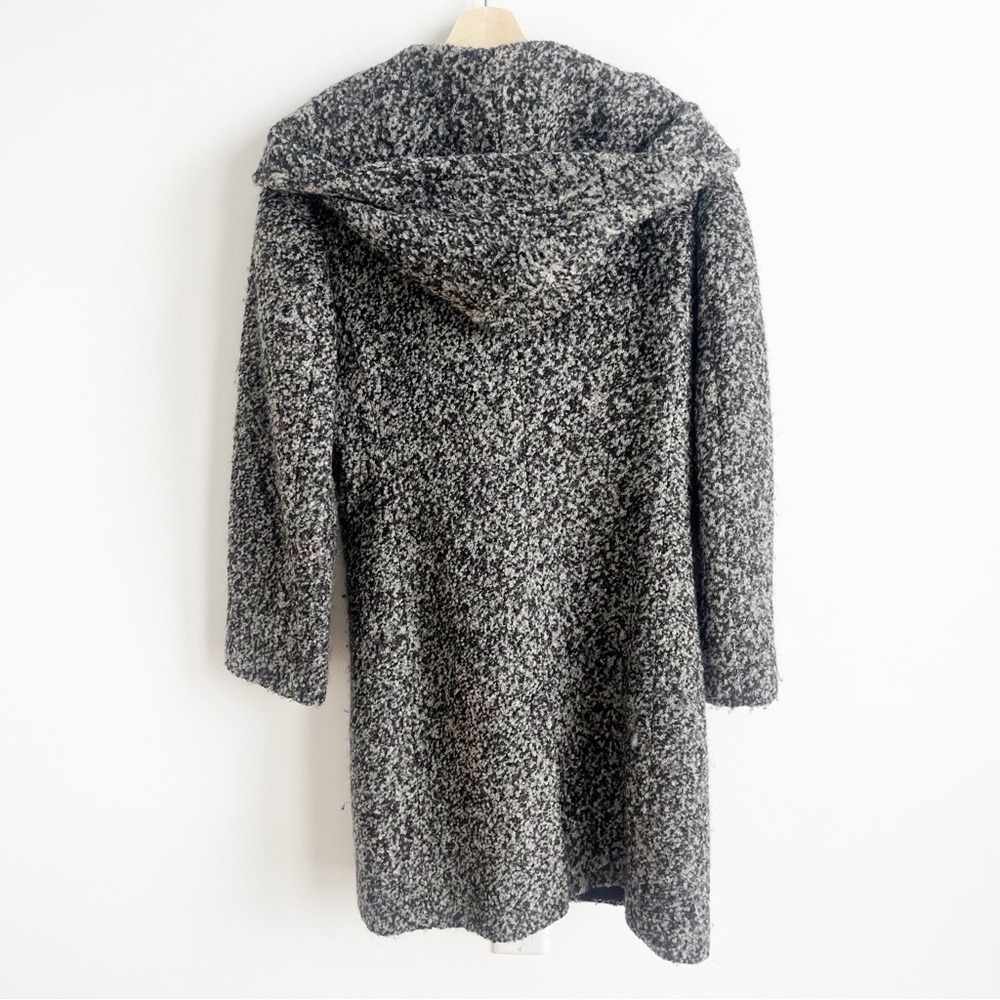 Calvin Klein Wool Blend Boucle Hooded Coat, Gray, 6 - Picture 4 of 7